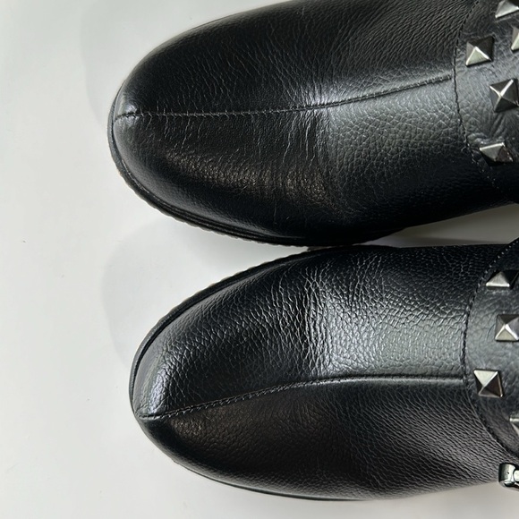 Sofft Leather Studded Buckle Clogs Black Slip on Block Heel Comfort - Picture 6 of 16